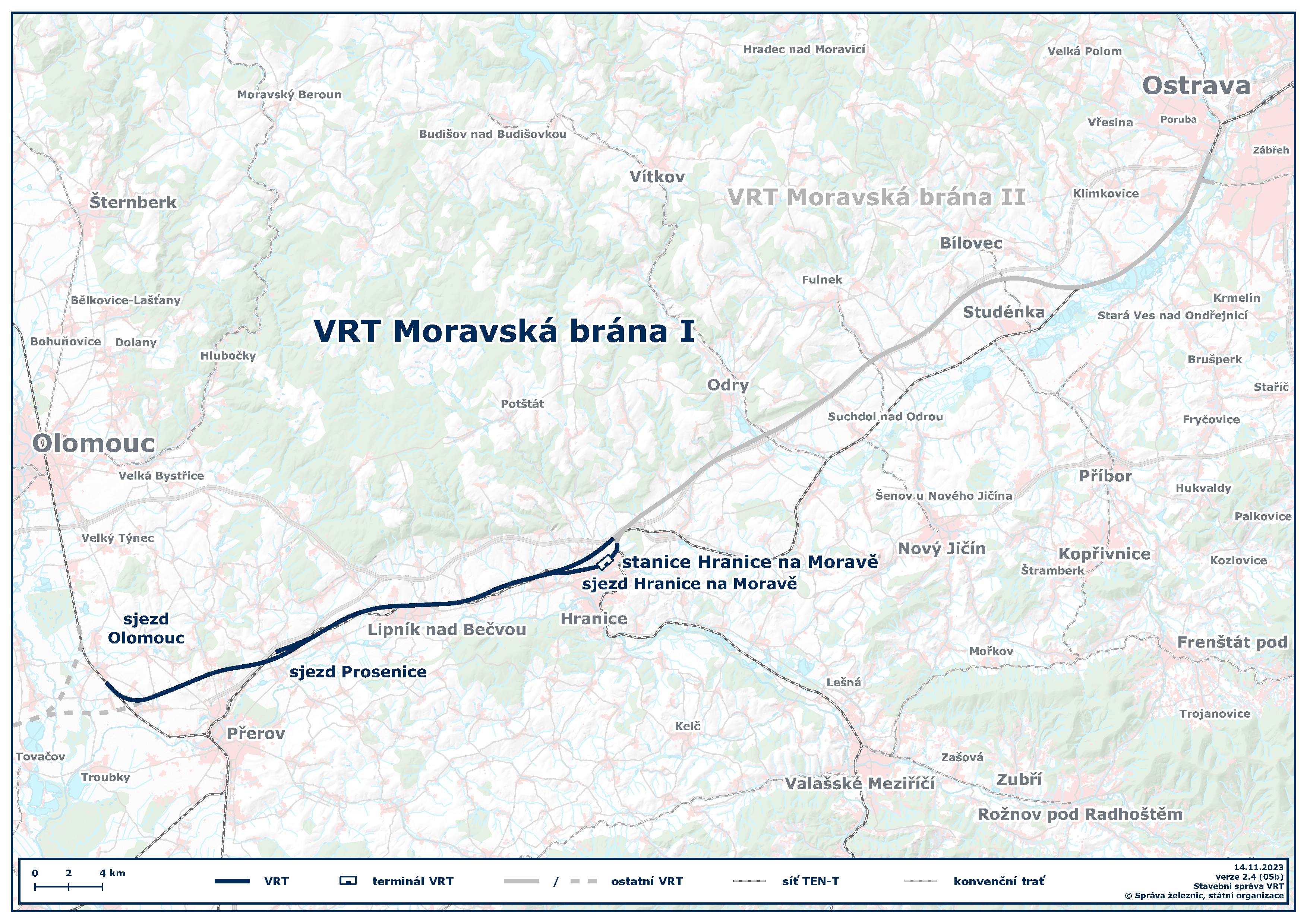 VRT Moravská brána I - mapa