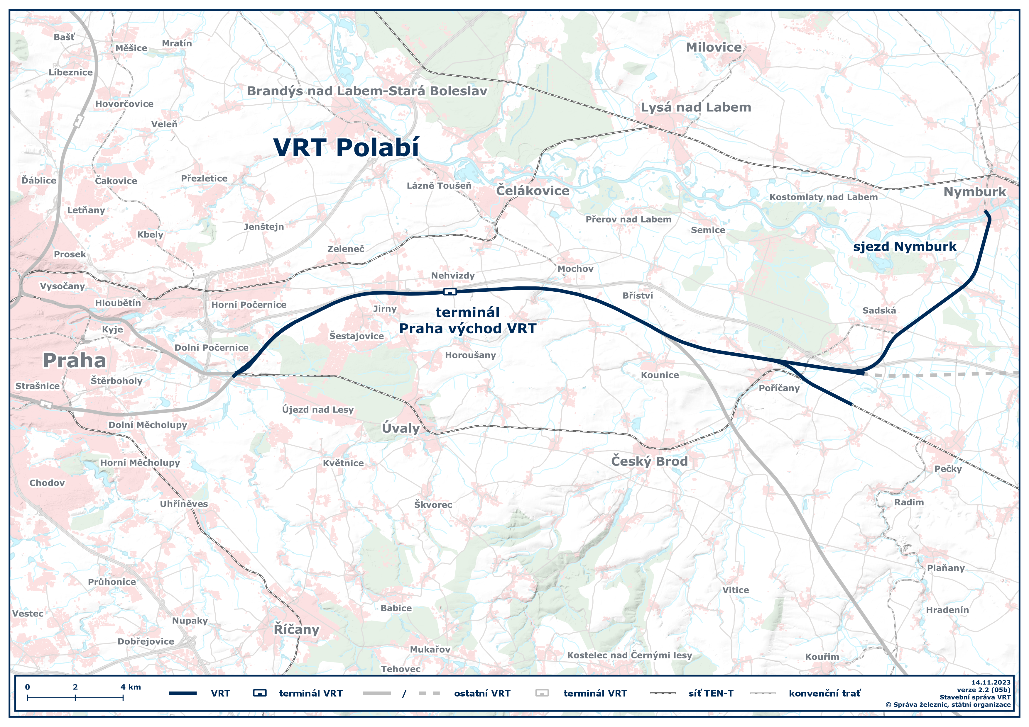 VRT Polabí - mapa