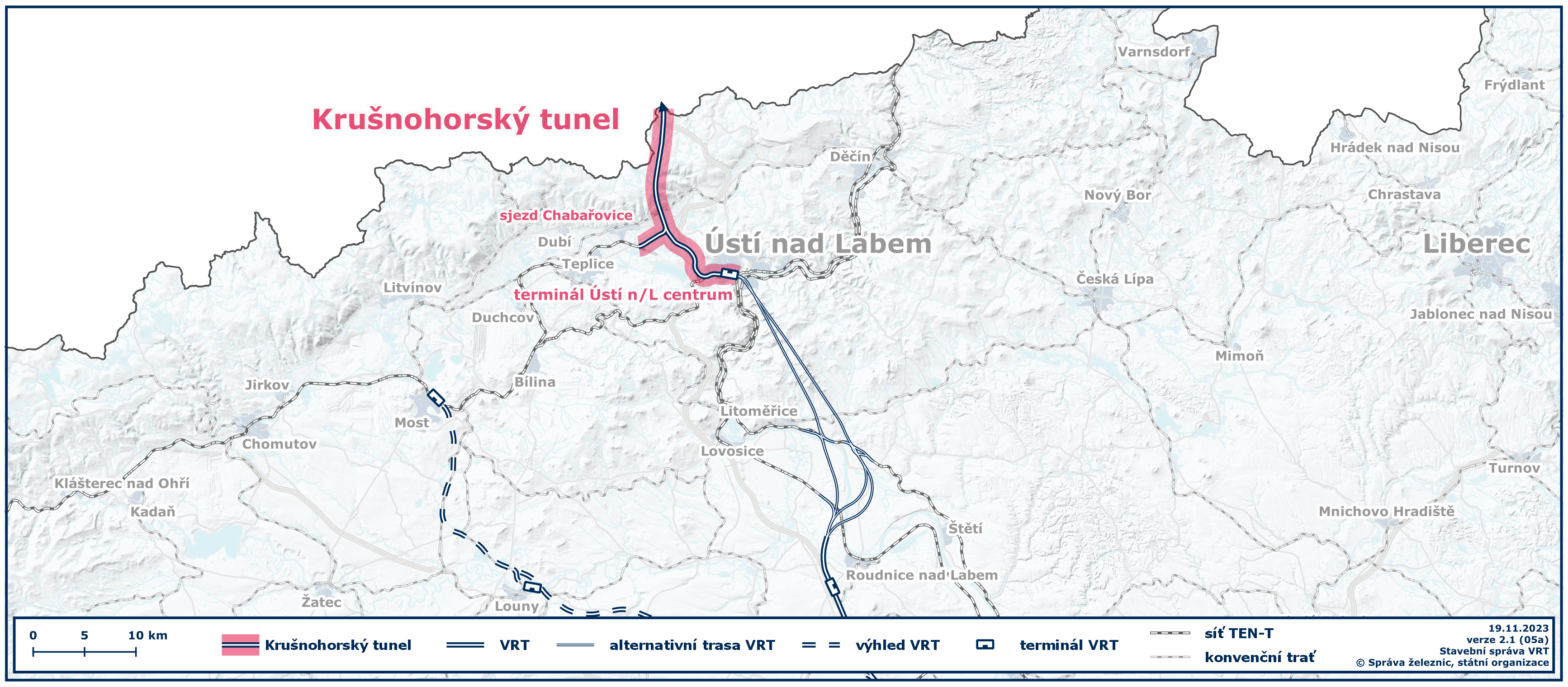 VRT Krušnohorský tunel - schéma