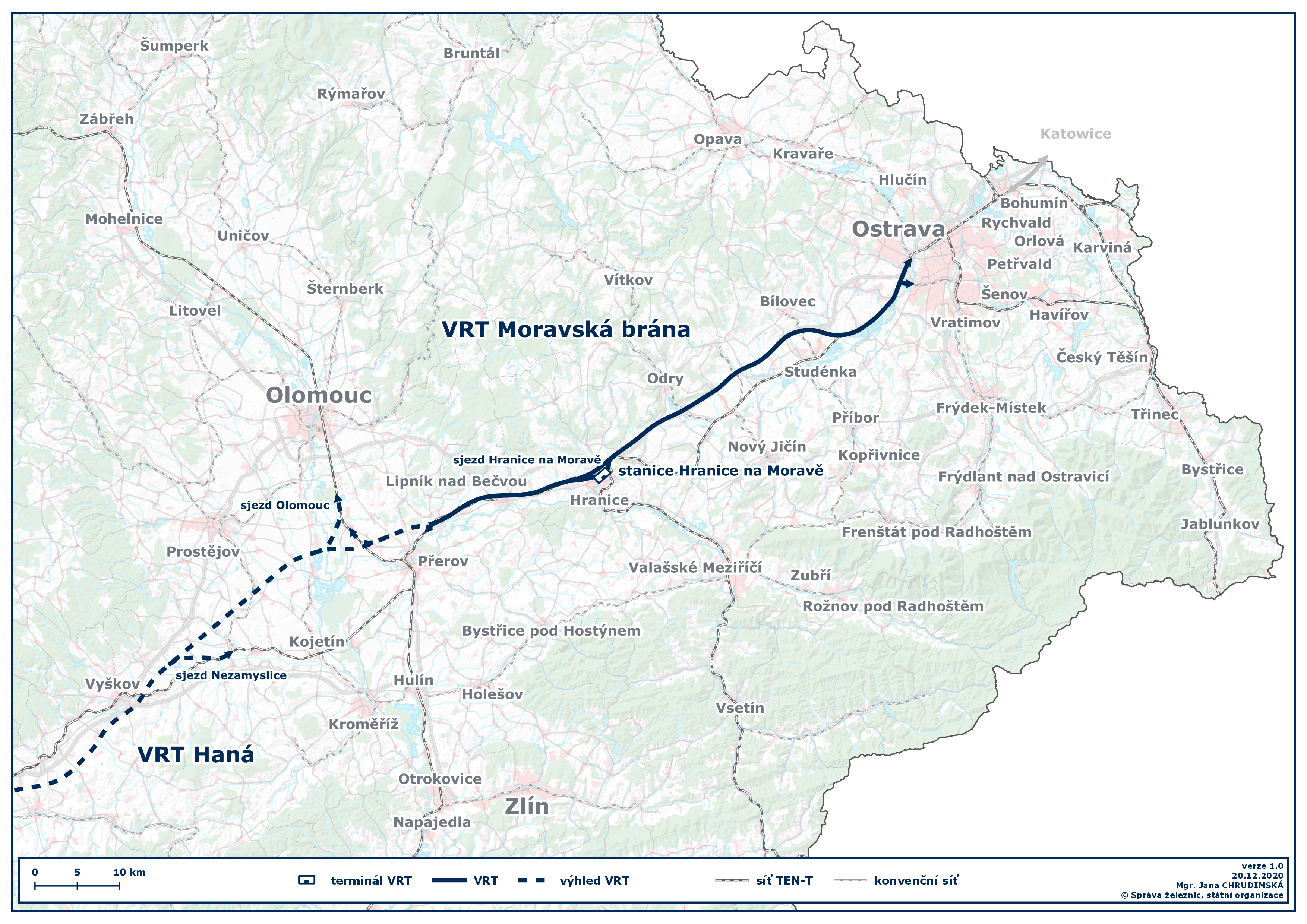 mapa VRT severní Morava