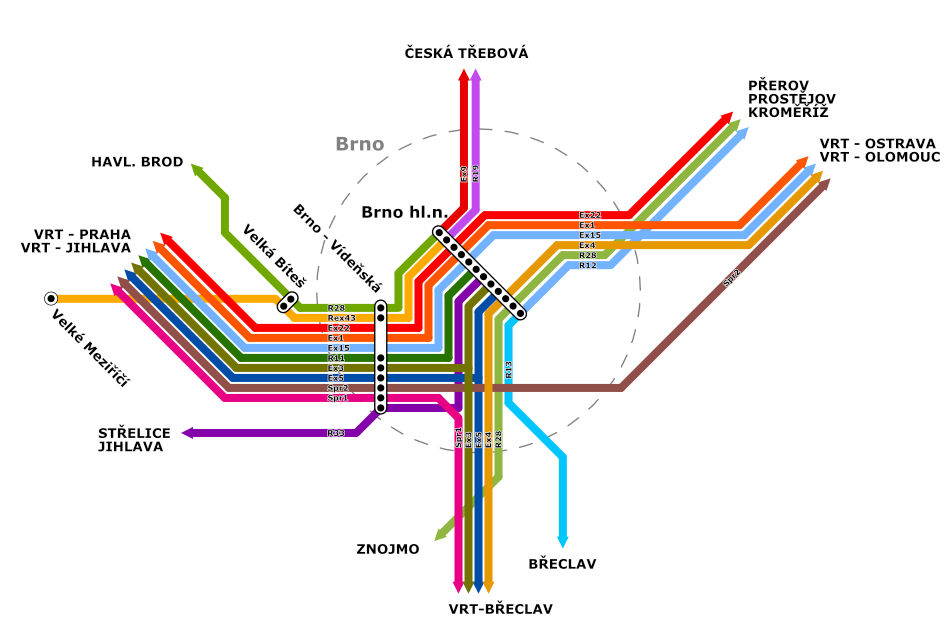 mapa uzlu Brno