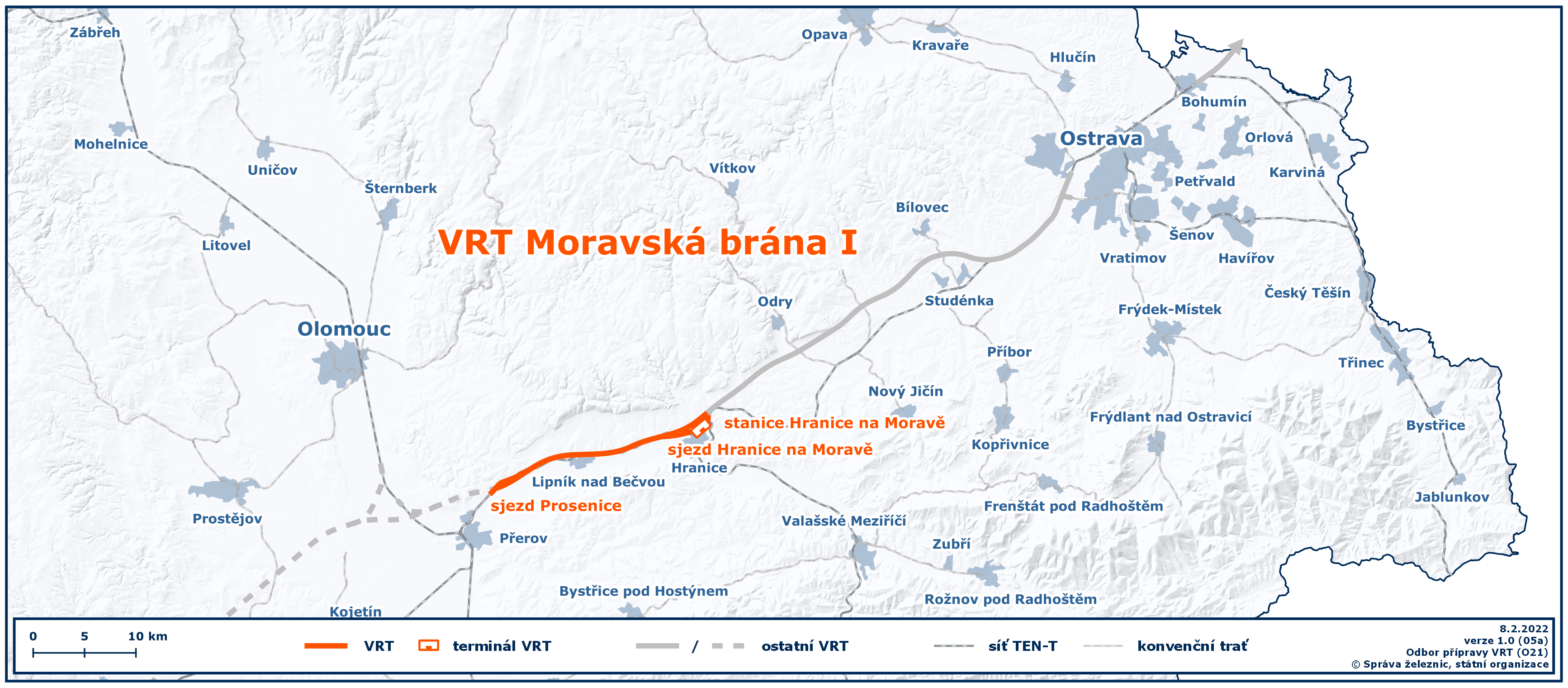 Mapa VRT Moravská brána I