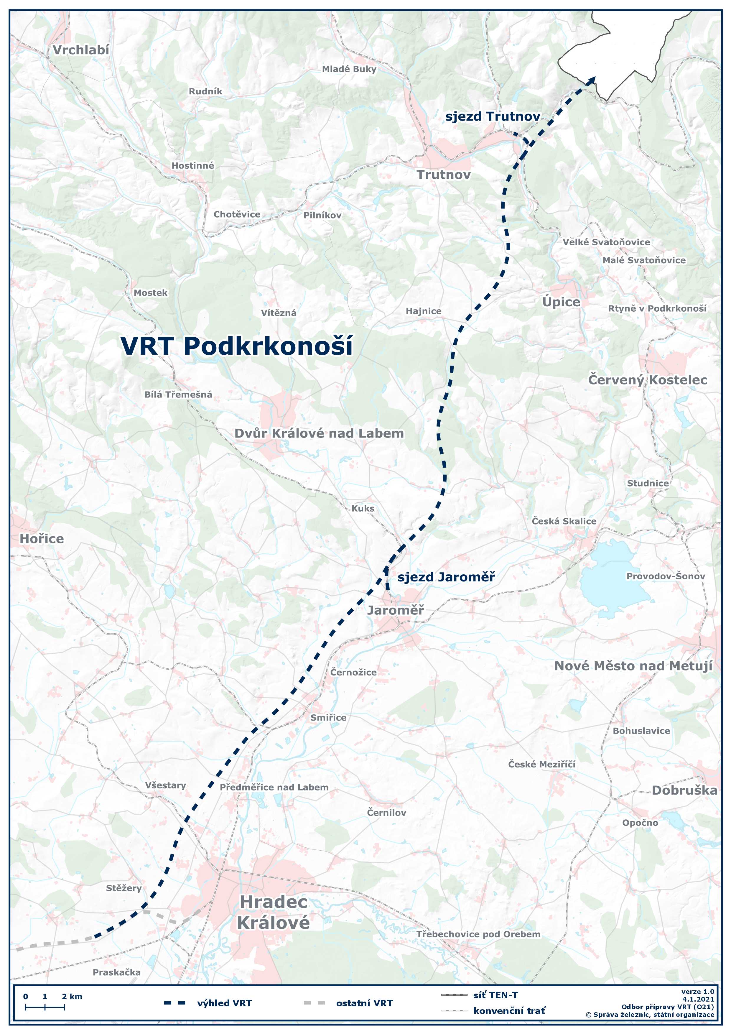 Mapa VRT Podkrkonoší