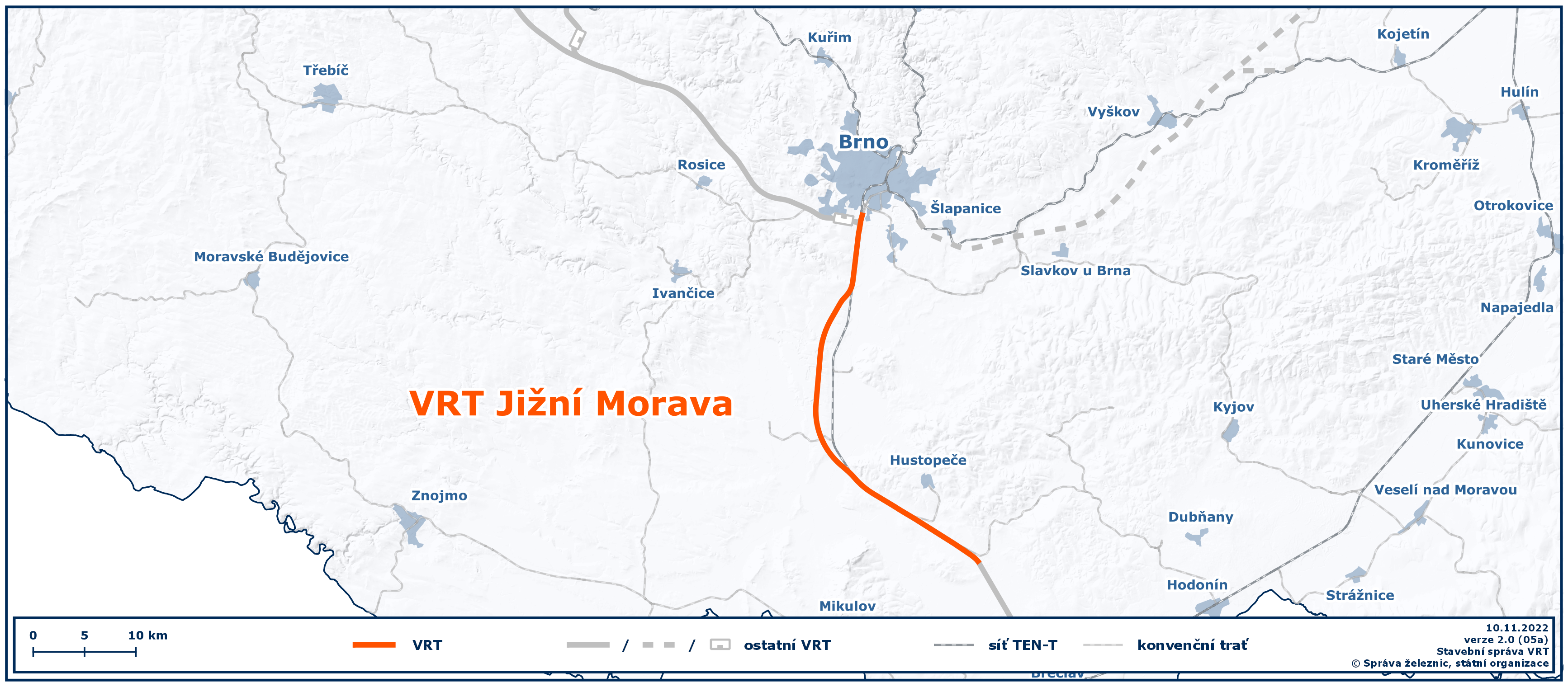 mapa VRT Jižní Morava