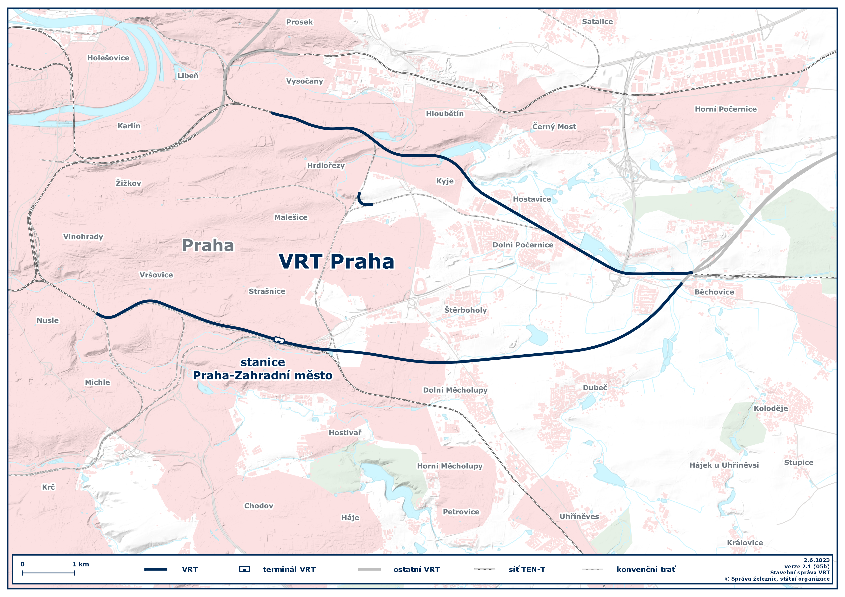 Mapa VRT Praha