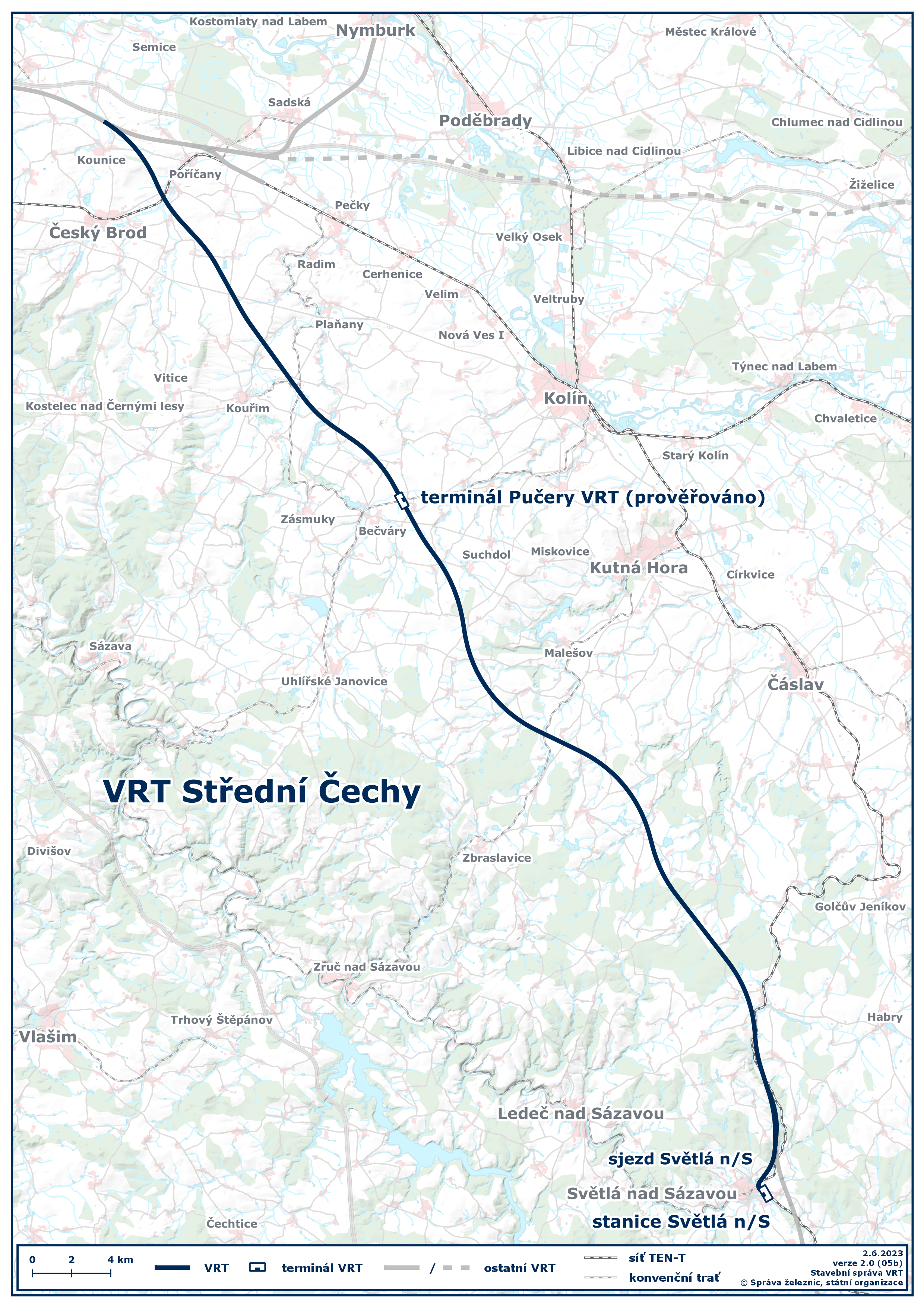 Mapa VRT Střední Čechy